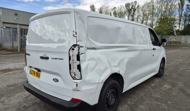 2024 74 FORD TRANSIT CUSTOM 100kW ELECTRIC 65kWh Van Trend Auto Damaged Salvage full